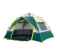 Camping Automatic Tents Family Outdoor Tourist Tent 4 Seasons Waterproof 3-4 People Travel Sun Beach Protection(Green 4 Person)