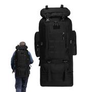 Camping Backpack, Hiking Large Capacity Rucksack, Expandable Impermeable Trekking Backpack for Men and Women, Versatile Hiking Pack for Outdoor Adventures, Travel, and Backpacking Trips, Negro , Se