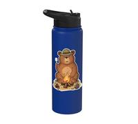 Camping Bear Bosque Bosque Animal Salvaje Caminata Al Aire Stainless Steel Insulated Water Bottle