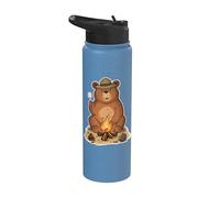 Camping Bear Bosque Bosque Animal Salvaje Caminata Al Aire Stainless Steel Insulated Water Bottle