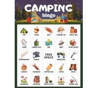 Camping Bingo: 32 player Camping Party Game, Kids' Road Trip Activity, Camping Activity for Family Game Night