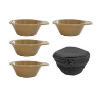 Camping Bowl Set, Stackable Dining System Kit, 4 Piece Portable Outdoor Tableware Bag Set, Reinforced Lightweight Build Structure, Easy Pack Design Style, Beach Barbecue Use