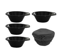 Camping Bowl Set, Stackable Dining System Kit, 4 Piece Portable Outdoor Tableware Bag Set, Reinforced Lightweight Build Structure, Easy Pack Design Style, Beach Barbecue Use
