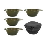 Camping Bowl Set, Stackable Dining System Kit, 4 Piece Portable Outdoor Tableware Bag Set, Reinforced Lightweight Build Structure, Easy Pack Design Style, Beach Barbecue Use