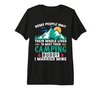 Camping Buddy I Married Mine Hiking Camper Adventure Lover Camiseta Premium