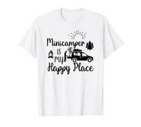 Camping-Camper Divertidos Caravana Microcamper Minicamper Camiseta gráfica económica, Hombre, Blanco, L