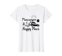 Camping-Camper Divertidos Caravana Microcamper Minicamper Camiseta gráfica económica, Mujer, Blanco, L
