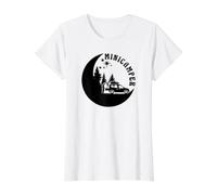 Camping-Camper Divertidos Caravana Microcamper Minicamper Camiseta gráfica económica, Mujer, Blanco, L