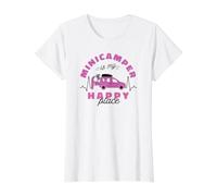 Camping-Camper Divertidos Caravana Microcamper Minicamper Camiseta gráfica económica, Mujer, Blanco, L