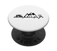 Camping Camper montañas y cerveza latidos del corazón móvil de viaje PopSockets PopGrip Adhesivo