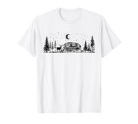 Camping, ciervos, naturaleza, cielo nocturno estrellado, camiseta de RV, vida silvestre Camiseta
