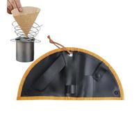 Camping Coffee Kit, Filter Paper Spoon Storage Bag, Compact Holder with Portable Design, Outdoor Tableware Set with Easy Use, Travel Utility, Kitchen Accessory for Men Women Beginner Long Trip