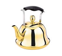 Camping Coffee & Tea Tabs, hervidor de té de acero inoxidable para la estufa de la estufa, hervidor de té silbido con mango ergonómico resistente al calor