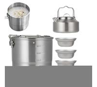 Camping Cooking Set, Outdoor Cook Pot Kit, Portable Survival Gear, Lightweight and Strong Design, Compact Ideal for Adults, Family, Hiking, Travel, Picnic, Backyard Adventures
