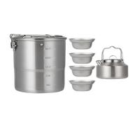 Camping Cooking Set, Outdoor Cook Pot Pan Kit with Lightweight Stackable Design Heat-Resistant Handles, Survival for Adults, Family Travel, Hiking, Picnic, Backpacking, Backyar