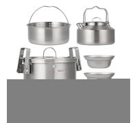 Camping Cooking Set, Portable Cook Pot Set for Outdoor Cooking, Stainless Steel Survival Gear for Adults and Family, Ideal for Travel, Hiking, Picnic, and Backyard Adventures