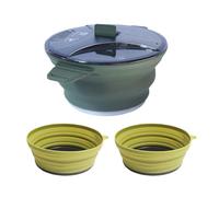 Camping Cookware - Portable Camping Pans for Cooking | Kit de Utensils de silicona con resistentes al calor de acero inoxidable Dishes for Outdoor Travel, Backpacking, Rv, Kitchen, and Apartment Use