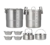 Camping Cookware Set - Lightweight, Portable Cook Pot Kit for Outdoor Cooking, Survival Gear for Adults and Families, Ideal for Hiking, Travel, Picnic & Backyard Use