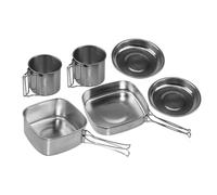 Camping Cookware Set, Stainless Steel Pans, Portable Frying Pots, Outdoor Cooking Gear, Ideal para Hiking Adventures, Picnic Meals, Travel Kitchens, Mountaineering and Survival Use