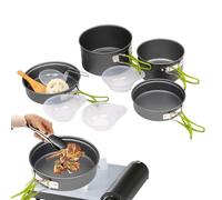Camping Cookware Sets, Mini Picnic Bakeware, 6,5 x 1,85 pulgadas Portable Design & Convenient, Stackable Cooking Pots Pans with Handle for Dorm, Travel, Survival, Tailgating, Outdoor Backpacking, and