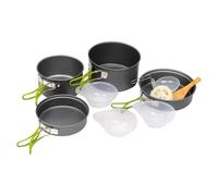 Camping Cookware Sets, Mini Picnic Cookware with Stackable Pots and Pans, Aluminum Portable Cooking Kit with Handle for RV Dorm Travel Survival Outdoor Tailgating Hiking Adventures, 6.5x1.85 inches