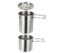 Camping Cookware, Stainless Steel Cooking Set, Compact Folding Outdoor Kit, Lightweight Survival Tool for Backpacking, Picnic, Fishing, Hiking, Travel, Emergencies Use