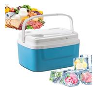 Camping Cooler Box, portátil al aire libre, refrigerador de coche a prueba de fugas, almacenamiento de gran capacidad, diseño de mango resistente, perfecto para Beverages Food Drink Camping Travel Use