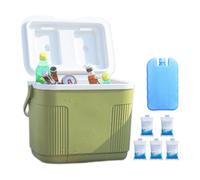 Camping Coolers, Portable Ice Chest, Insulated Storage Box, contenedor a prueba de fugas con mango, para viajes en coche, camping, picnic, playa, senderismo, pesca, pesca y pesca