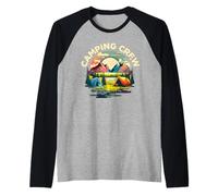 Camping Crew Family Camp Vacation Mountain Hiking Camiseta Manga Raglan