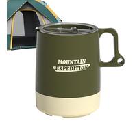 Camping Cup - PP,Camping Coffee Mugs, Non-Slip Grip Large Capacity With Lid | Streamlined Hygiene, Portable Cup For Travel Hiking Backpacking Fishing Climbing Sports Car Home Office School Gym