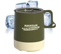 Camping Cup With Lid | No Slip Grip Large Capacity Outdoor Mug For Coffee, Tea, Or Drinks, Perfect For Travel, Hiking, Backpacking, Fishing, Climbing, Sports, Car, Home, Office, School, And Gym Use