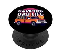 Camping Dad Life Retro Vintage Truck Outdoors Graphic PopSockets PopGrip Adhesivo