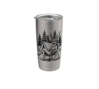 Camping Deer Outdoor Nature Woodland Camper Wild Vaso térmico de acero inoxidable de doble pared