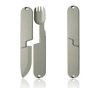 Camping Eating Utensils Set, Detachable Pocket Wilderness Fork and Spoon Tool, 2 In 1 Camping Eating Utensils Set for Travel,Hiking,Wilderness (3Set)