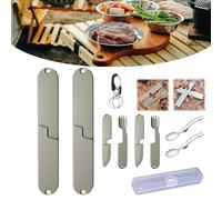 Camping Eating Utensils Set, Kopak Utensil Set, 2 in 1 Camping Eating Utensils Set, Detachable Pocket Wilderness Fork and Spoon Tool, Practical Tableware for Travel, Hiking, Wilderness (2 set)