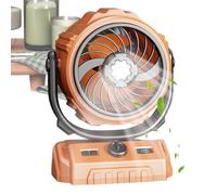 Camping Fan Rechargeable, Portable Tent Air Circulator, 270 Degree Oscillation Cooling Device, Digital Display 100 Speed Fan Light Combo for Tent Car Travel Camping Outdoor Indoor Home Bbq Fishing Use