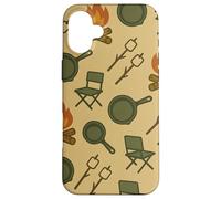 Camping Fire Pit Marshmallow Cast Iron Pattern Carcasa para iPhone 16 Plus
