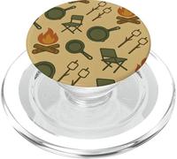 Camping Fire Pit Marshmallow Cast Iron Pattern PopSockets PopGrip para MagSafe