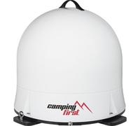 Camping First Satmex Dome - Antena Satelital (Totalmente automática, orienta Astra 19,2° Este, cúpula Robusta, sin alimentación Adicional, Ideal para Camping y Viajes) - Blanco