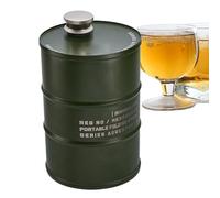 Camping Flask, Beer Flagon, Stainless Steel Build, Leakproof Portable Design, Travel Hiking Workplace Picnic Use, 13.5cm/3.74x5.31 Inches, Silver, 1pc 750ml,195g