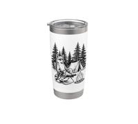 Camping Fox Outdoor Nature Woodland Camper Wild Vaso térmico de acero inoxidable de doble pared