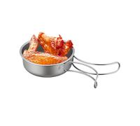 Camping Frying Pan,Titanium with Foldable Handle,Camping Pan Outdoor Cookware Backpacking Gear | for Stove Outdoor Hiking Fishing Hunting Travel Road Trip RV Home Kitchen Accessories