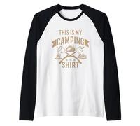 Camping Funny Camper Bushcraft Este es mi campamento Camiseta Manga Raglan