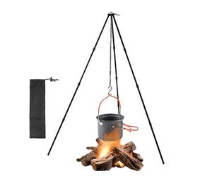 Camping Gear Cooking Tripod - Aluminum Alloy Foldable Adjustable | Stove Tripod Camping Accessories Campfire Cooking Tripods with Adjustable Chain For Outdoor Hiking Picnic