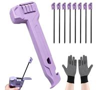 Camping Hammer with 8 Pegs, Camping Stakes, Campings Mallet for Tent Stakes, Multifunctional Mallet, Stake Puller & Storage, No Separate Bag Needed for Tent, Tarp, Campings (Purple)
