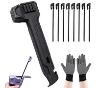 Camping Hammer with 8 Pegs, Camping Stakes, Campings Mallet for Tent Stakes, Multifunctional Mallet, Stake Puller & Storage, No Separate Bag Needed for Tent, Tarp, Campings (Black)