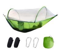 Camping Hammock, 9x5ft Portable Outdoor Shelter with Gnat Net, Automatic Setup Travel Hammock Tent for Family Hiking Picnic Backpacking Garden Relaxation and Adventure