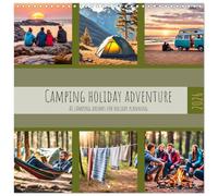 Camping holiday adventure - AI camping dreams for holiday planning (Wall Calendar 2026 12" x 24"/30 x 60 cm) CALVENDO 12 Month Wall Calendar