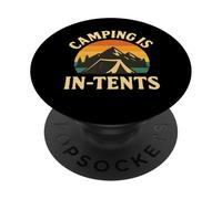 Camping is In Tents - Juego de palabras intenso - Tienda de campaña divertida PopSockets PopGrip Adhesivo