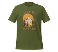 Camping is My Happy Place Adventure Lover - Camiseta unisex para adulto, verde oliva, 3XL